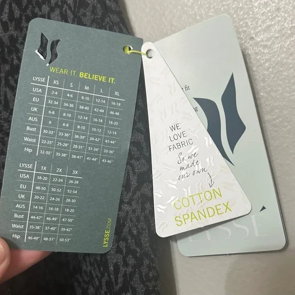 Lysse Sketch Animal Leggings Women XS Charcoal Black NEW High Waist Shaping - Picture 4 of 15